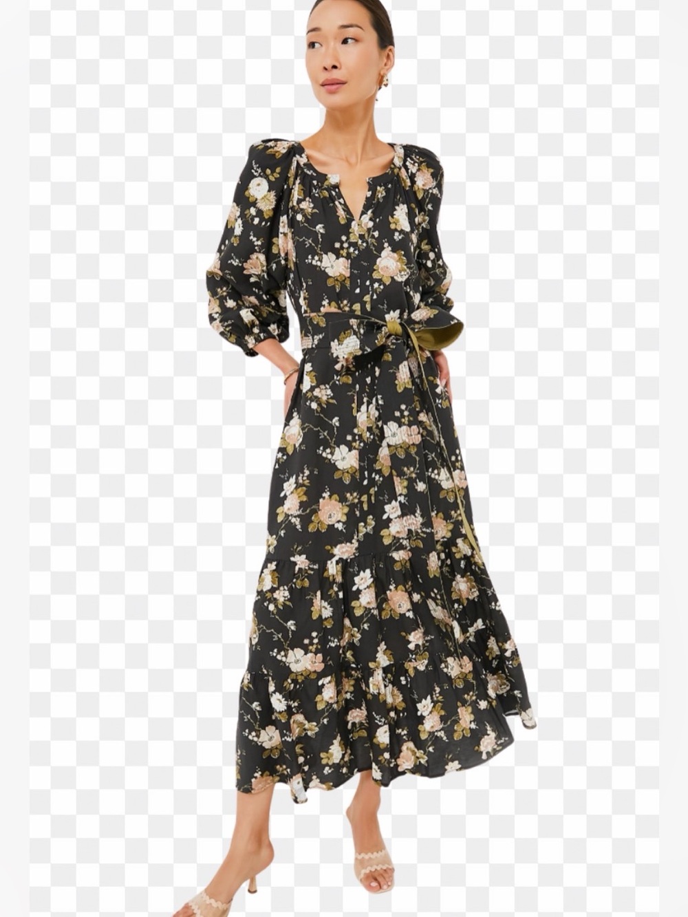 Tuckernuck Midnight Garden Lyles Floral Midi Dress S